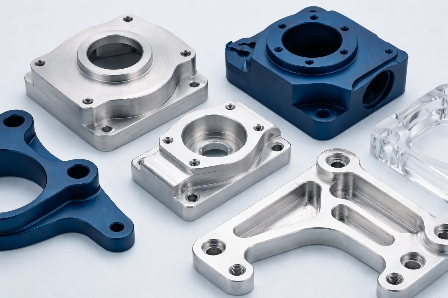 CNC machined aluminum 6061-T6 precision components — lightweight anodized parts for automation and robotics