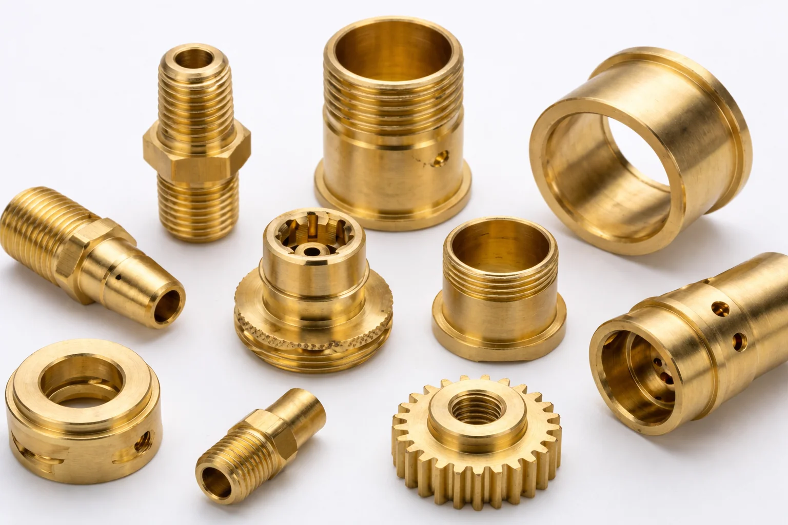 CNC machined brass C360 precision fittings and connectors for mechanical assemblies
