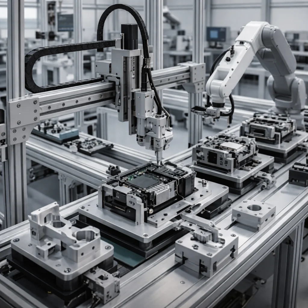 Custom CNC machined parts for automation equipment manufacturing — brackets mounts structural hardware