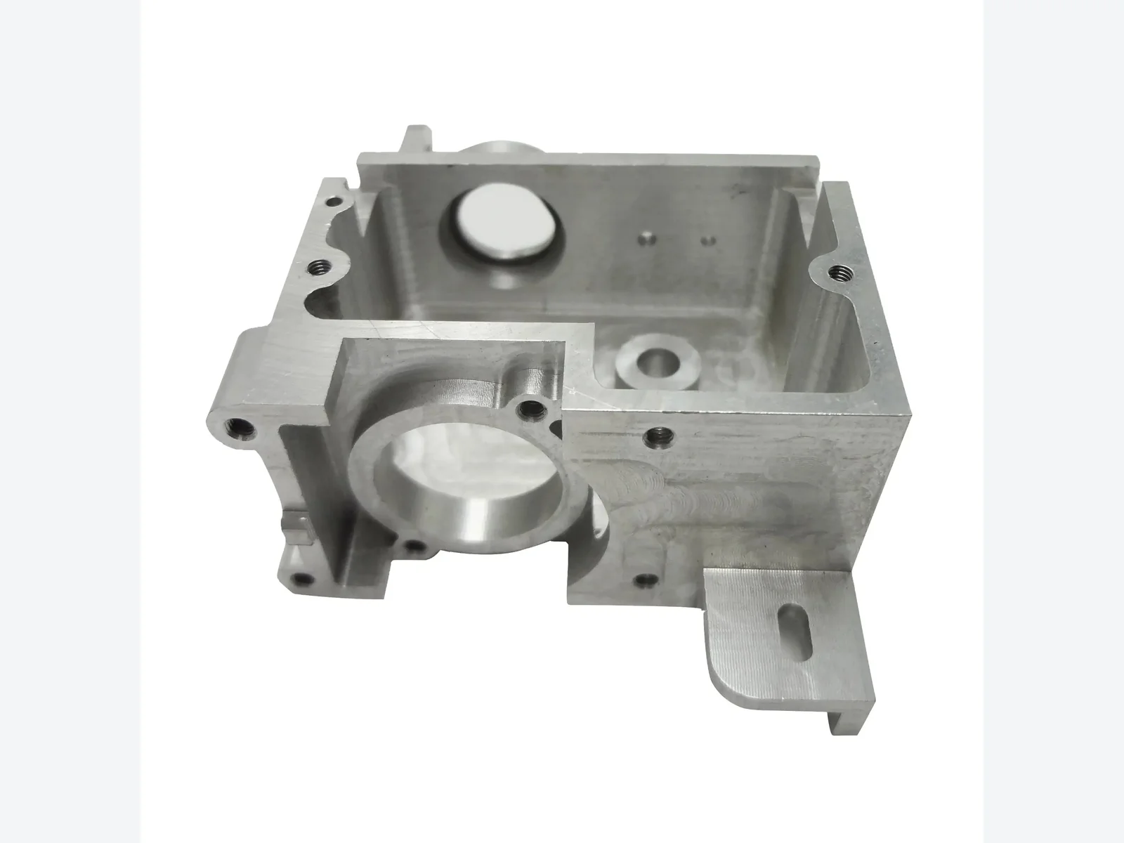 5-axis CNC aluminum milling process producing precision metal components for robotics